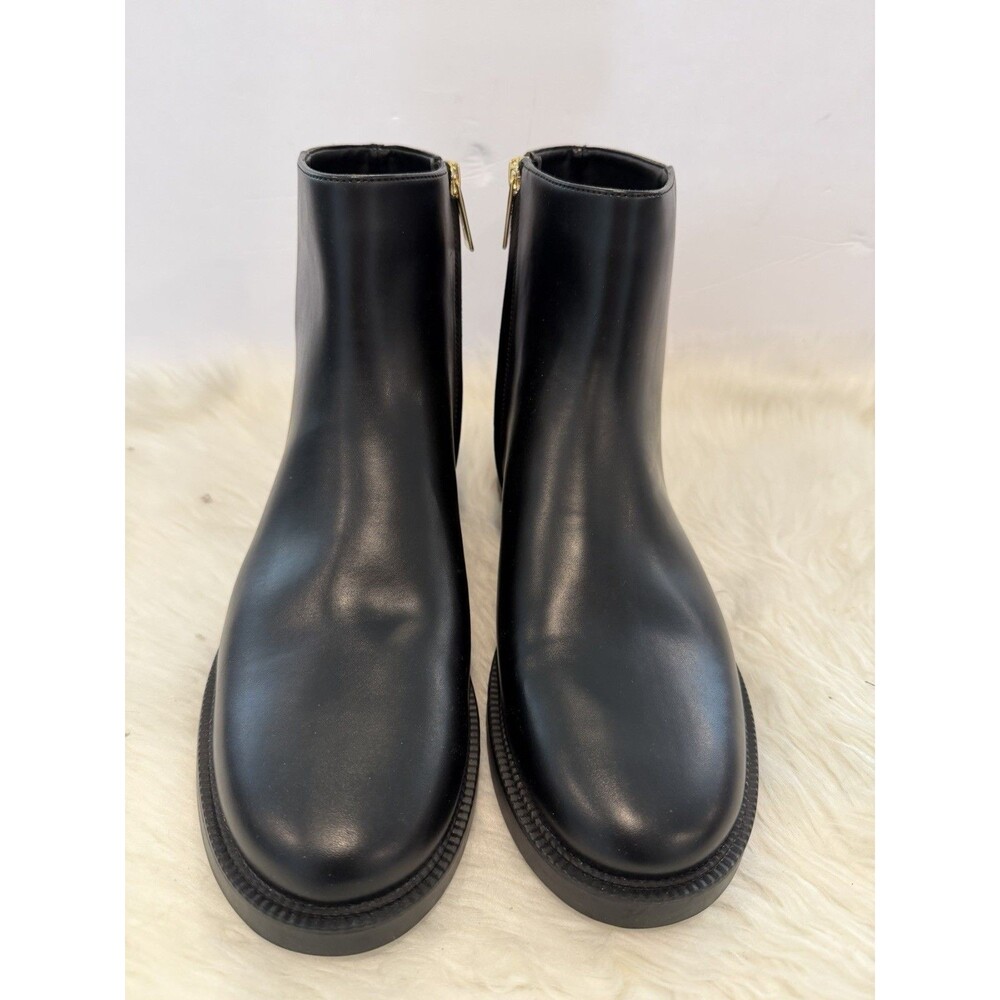 Michael Kors Mandy Block Heel Booties Black Brown Monogram Size 11M New - Picture 7 of 16